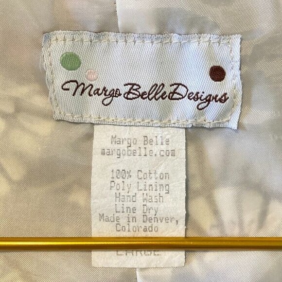 Margo Belle Designs Midi Floral A-Line Cotton Skirt With Polka Dot Hem Large - Picture 5 of 5